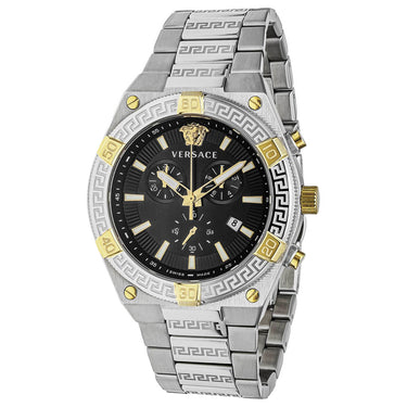 Versace Herren Armbanduhr SPORTY GRECA Chronograph bicolor 46 mm VESO01123